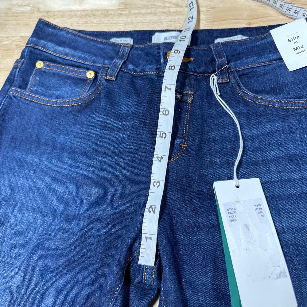 Closed NWT Slim Fit Mid Waist Baker Dark Washed Jeans Size 27 Organic Cotton - Picture 10 of 11